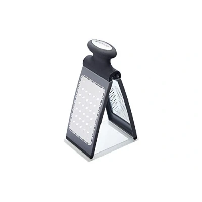 Imagen de Kitchencraft Masterclass Smart espacio 3 Vías fold flat grater black de queso, acero inoxidable, Gris, 12 x 8,5 21 cm)