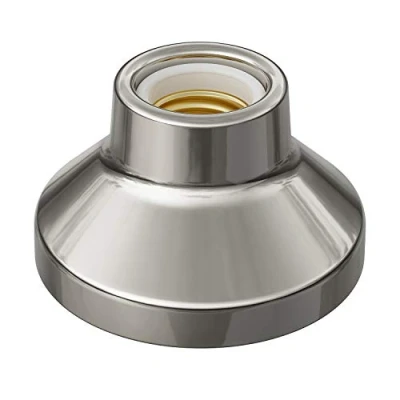 Imagen de ledscom.de Plafón/portalámpara ELEKTRA, porcelana, plata brillante, 1x E27 máx. 300W, Diseño de barra, lámpara ambiente, Casquillo E27, 1 luz, Tendencia, Cocina, Mesa comedor,