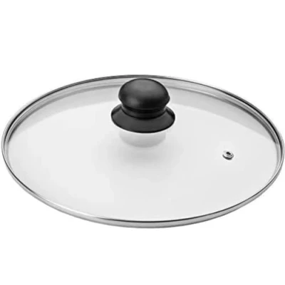 Imagen de Ibili Tapa Cristal 24 CMS, Stainless Steel, Transparente/Plateado/Negro, x 10 cm