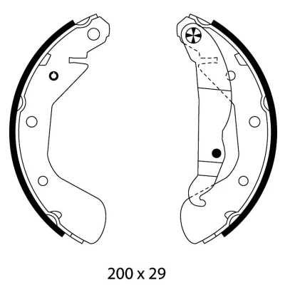 Imagen de TEXTAR 91058100 Zapatas de freno 200 29 con palanca mano OPEL: Corsa C Hatchback