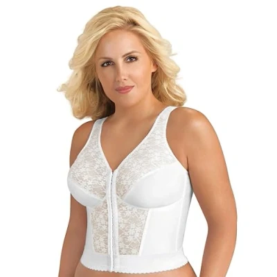 Imagen de Exquisite Form Fully Front Close Longline Lace Posture Bra Sujetador, Opaco, Blanco, 120D para Mujer