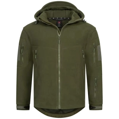 Imagen de Höhenhorn Biferten Chaqueta de forro polar militar para hombre con capucha, verde, L