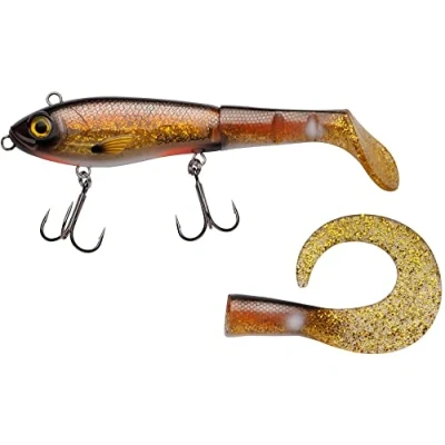 Imagen de Abu Garcia Svartzonker McHybrid Señuelo de Pesca para Lucio, híbrido Duro y Suave, Cebo suministrado con Cola Remo rizada