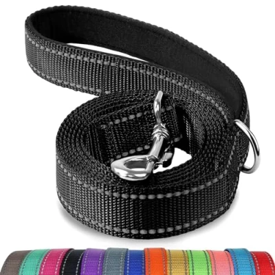 Imagen de Joytale Correa para Perro Reflectante de Doble Cara, Perros con Mango Acolchado, Adiestramiento Pequeños y Perrito, 120x2cm, Negro