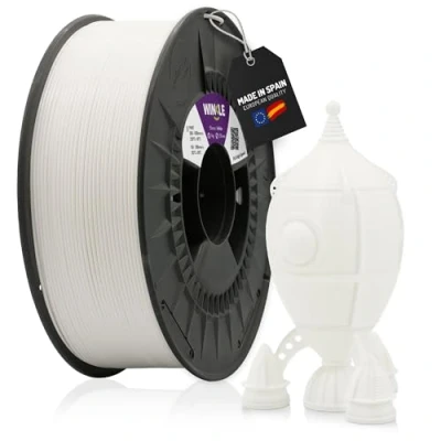 Imagen de WINKLE Filamento PLA High Speed (Alta Velocidad) Blanco Glaciar Impresora 3D 1,75mm 1kg Impresiones Rápidas Alta Velocidad Bobina