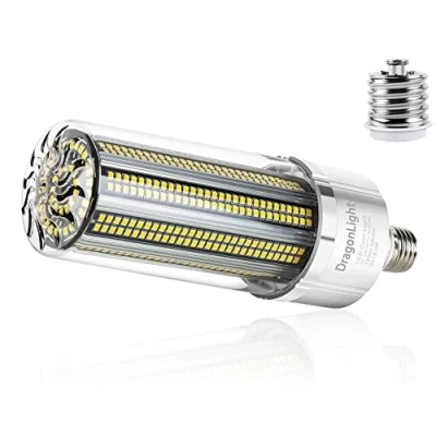 Imagen de DragonLight Bombilla LED de 100W superbrillante (equivalente a 700W), E27 Edison con adaptador E40, 5000K, 12000 lúmenes, para iluminación gran área Garaje, almacén, taller, patio