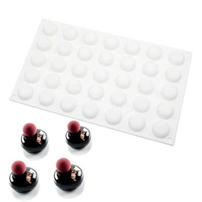 Imagen de Molde de mousse silicona Moldes para pasteles hornear hechos a mano en 3D, moldes, forma redonda 35 agujeros