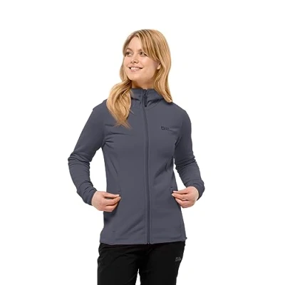 Imagen de Jack Wolfskin Baiselberg Hooded FZ W Chaqueta de Forro Polar, Delfín, XX Large para Mujer