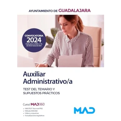 Imagen de Auxiliar Administrativo/a del Ayuntamiento de Guadalajara. Test temario y supuestos prácticos