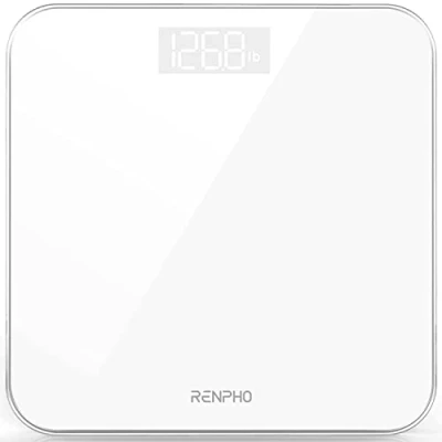 Imagen de RENPHO Báscula de Baño Digital, Peso Corporal Alta Precisión Con Pantalla Iluminada, Graduación 0,1 lb (50 g) precisión, Tecnología Step On, 180kg/400lb, Blanco, Core 1S