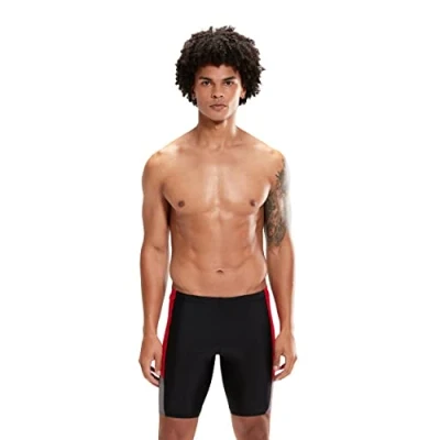 Imagen de Speedo Dive II Jammers de natación Hombre, Negro/Fed Red/Dove Grey, 3XS