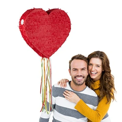 Imagen de Relaxdays corazón para Colgar niños y Adultos, autorelleno, Boda, Compromiso, San Valentín, Pinata, Rojo Piñata Decoración, Papel, 45 x 50,5 10 cm, Color einzeln (10025175)