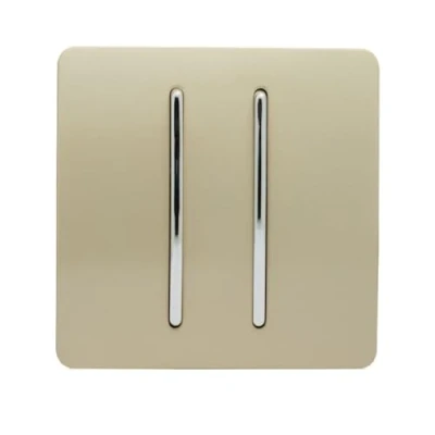 Imagen de Trendi Interruptor de luz táctil (2 interruptores, 10 A, 2 vías), color dorado