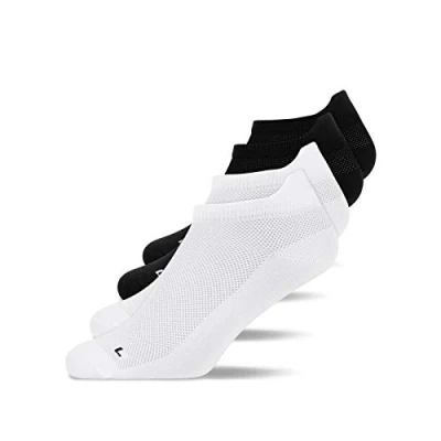 Imagen de Snocks 4 PACK Running LOW Calcetines tobilleros schwarzweiß, Talla: 39 42, Schwarz weiß