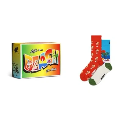 Imagen de Happy Socks Beach LIFE GIFT SET Unisex 2 PACK Calcetines, Talla: 41 46, Green