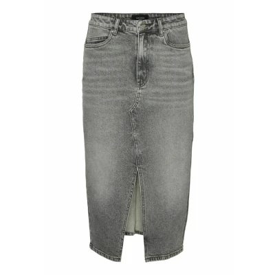 Imagen de Vero Moda VERI HR CALF GA Falda de tubo, Mujer, Talla: XS, Medium grey denim