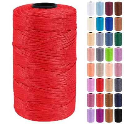 Imagen de Uiopa Hilo Macrame 3mm x 200m Cuerda Polipropileno Plano de Ganchillo para Bolsos a Crochet, Bolso Mano, Sombrero, Manualidades, Envolver Regalo, Proyecto Bricolaje