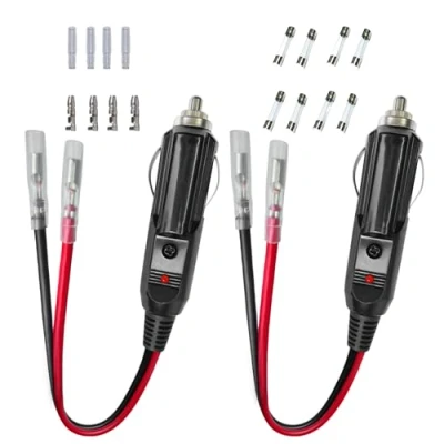 Imagen de Dongge Enchufe de Encendedor Cigarrillos 12 V/24 V Repuesto para Coche Conector DIY Juego 2