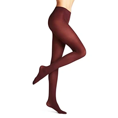 Imagen de Falke Pure Matt 50 Den W Ti Semiopaco Unicolor 1 Pieza, Medias Mujer, Rojo (Barolo 8596) nuevo ecológico, M L