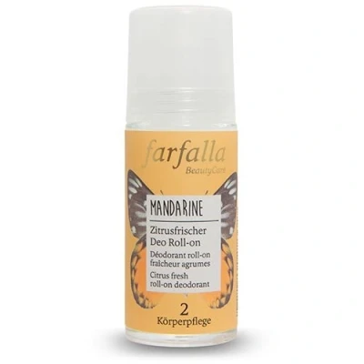Imagen de farfalla desodorante para hombre en roll on mandarina, 50 ml, con protección 24 horas, cosmética natural 100% certificada, sin aluminio y vegano