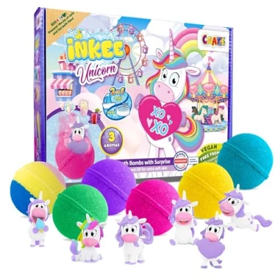 Imagen de INKEE Caja Regalo Sorpresa De Bombas Baño Unicorn, Contiene 6 Con En El Interior, Juguetes Unicornio