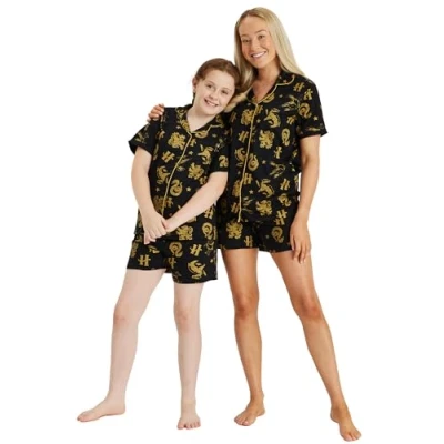 Imagen de Harry Potter Pijama familiar a juego Para niñas y mujeres, con cuello de botón, mujer, 12 14