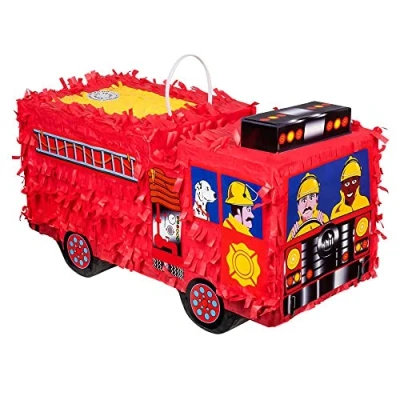 Imagen de Boland 30966 Piñata coche de bomberos, tamaño 43 x 24 18 cm, camión cumpleaños, decoración, juego fiesta, regalo