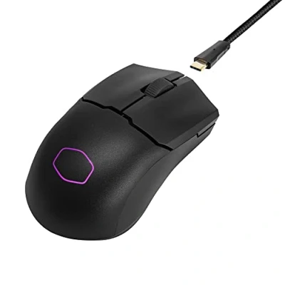 Imagen de Cooler Master MM712 RGB LED Ratón Gaming Inalámbrico Híbrido Ultraligero 59g Sensor Óptico PAW3370 19K dpi, Switches Ópticos 70 Mill Clics, Sistema On The Fly, MasterPlus+ (38K Solo PC), Negro