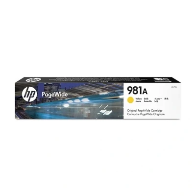 Imagen de HP 981A J3M70A, Amarillo, Cartucho de tinta PageWide Original, 6.000 páginas, compatible con impresoras inyección Enterprise Serie 556 y Managed E55650