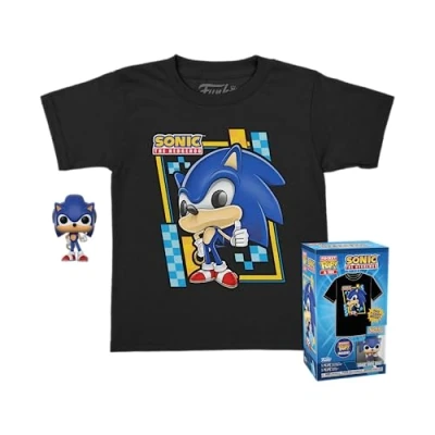 Imagen de Funko Loungefly Pocket Pop! &amp; tee: Sonic para Niños Y Niñas Rebaño The Hedgehog Camiseta con Figuras Miniaturas Coleccionables Idea De Regalo Juguetes Franela Manga Corta