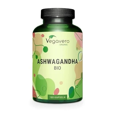Imagen de Ashwagandha Orgánica Vegavero® 2010 mg Con Withanólidos Insomnio + Estrés Relajante Probado en laboratorio 180 Capsulas Sin Aditivos &amp; Vegano