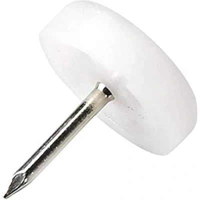Imagen de Adsamm® / 32 x Deslizante de plástico con clavo Ø 18 mm blanco redondas Patas muebles la máxima calidad