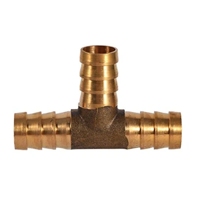 Imagen de Conector de Manguera Combustible 3 vías en T Montaje Gasolina Adaptador Junta Sellado Carpintero Latón (12 mm)
