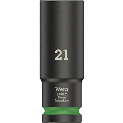Imagen de Wera 05004837001 8790 C Impaktor Deep Llave de vaso con arrastre 1/2&quot;, Verde, 21.0 x 83.0 mm