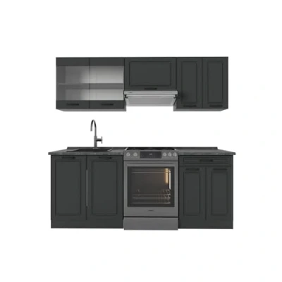 Imagen de Vicco Mueble de cocina &quot;R Line&quot;, Antracita casa campo/antracita, 200 cm , ET