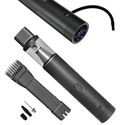Imagen de EXTRALINK Compresor Aire portátil/inflador eléctrico y Mini aspiradora sin Cable 2 en 1, Bomba de con medición presión, USB C, Pantalla Digital, Filtro HEPA