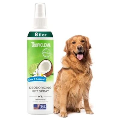 Imagen de TropiClean Spray Desodorante de Mascotas para Perros y Gatos Aroma Larga Duración Sin Parabenos Ni Colorantes Lima Coco, 236 ml