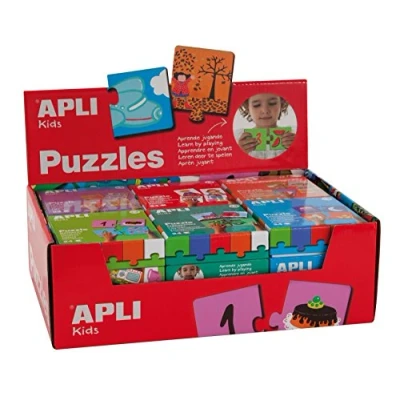 Imagen de APLI Kids 13334 Expositor rojo Puzles Memory Domino 6 unds