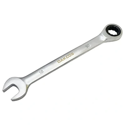 Imagen de DAKCOS Llave combinada de carraca 16mm fija con trinquete en Cr V acabado cromado mate