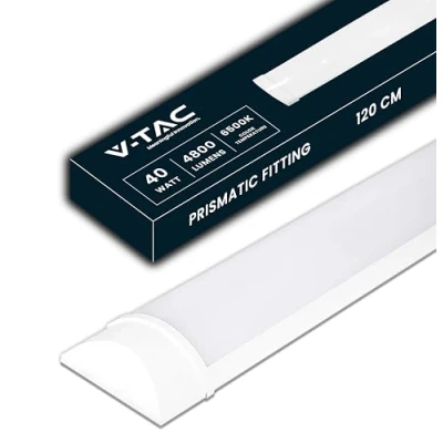Imagen de V TAC Pantalla LED Luminaria 120 CM 40W Chip Samsung Lámpara Rectangular 4300 Lumen IP20 para Pared, Garaje, Tienda Tubo Plafón Lineal Luz Blanco Frío 6400K
