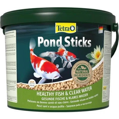 Imagen de Tetra Pond Sticks, Alimento para peces de estanque, sanos y agua clara en el estanque del jardín, cubo 10 L
