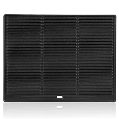 Imagen de BBQ Toro Plancha Rectangular Esmaltada de Hierro Fundido 45 x 35 cm Doble Cara para Barbacoa, Parrilla Gas y Carbón