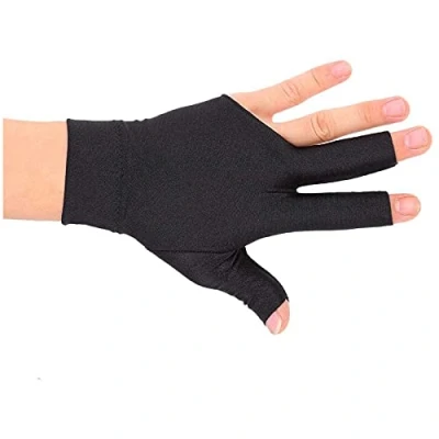 Imagen de Akozon Guante de Billar, Spandex Tres Dedos Abierto a la Izquierda Billar Cue Guantes