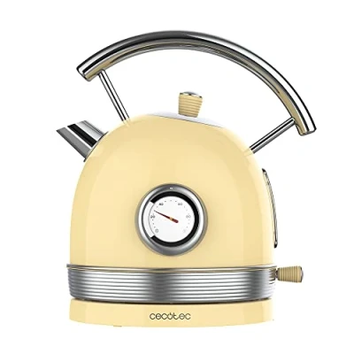 Imagen de Hervidor de agua Cecotec Thermosense 420 Vintage Light Yellow, 2200 W, 1.8 l, Base 360º, Acero inoxidable, Yellow