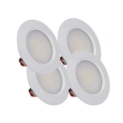 Imagen de LEDLUX 4 Piezas Mini Led Downlight Redondo Delgado 3W DC 12V 24V Agujero 50mm Para Luces Cocina Baño Camper (Blanco, 3000K)