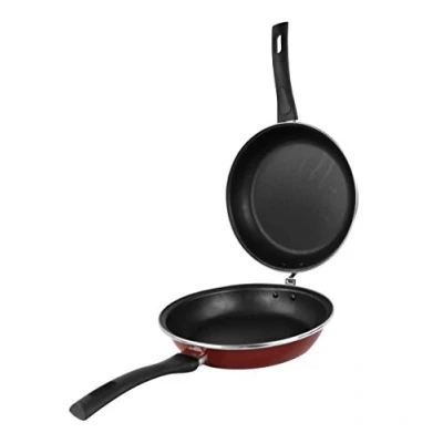 Imagen de MAGEFESA 1102582 Praga Sartén Tortilla, Acero esmaltado vitrificado, Inducción y lavavajillas, Rojo, Diámetro 24