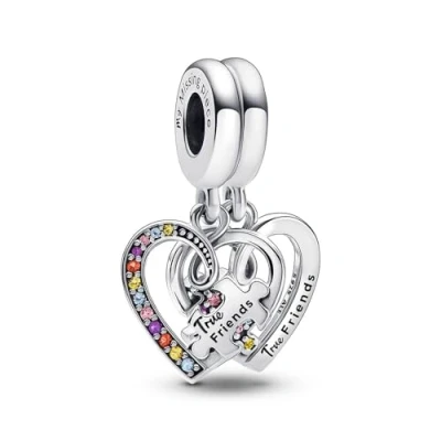 Imagen de Pandora Puzzle Piece Hearts Splittable Friendship Dangle Adorno, Mujer, Talla: One Size, Sterling silver