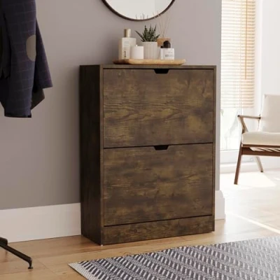 Imagen de Vida Designs Zapatero, Madera Oscura, 80H x 60W 24D
