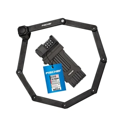 Imagen de Fischer PROTEC FN110 Candado plegable con combinación numérica para bicicleta (10.000 combinaciones, 110 cm), color negro