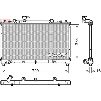 Imagen de DENSO DRM44038 Radiador, refrigeración del motor 375 753 16 MAZDA: 6 Berlina, Familiar